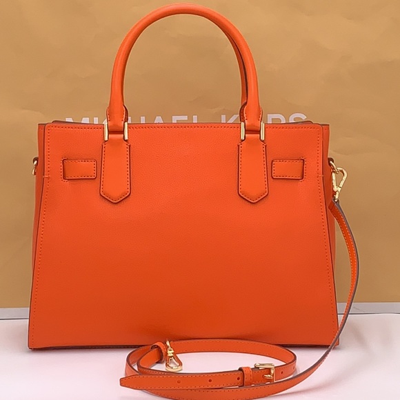 Michael Kors Hamilton Medium Leather Satchel Poppy  color - Picture 16 of 16